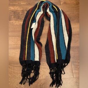 a new day Multicolor Striped Sweater Scarf Soft Oversized NEW w/ Tags Preppy